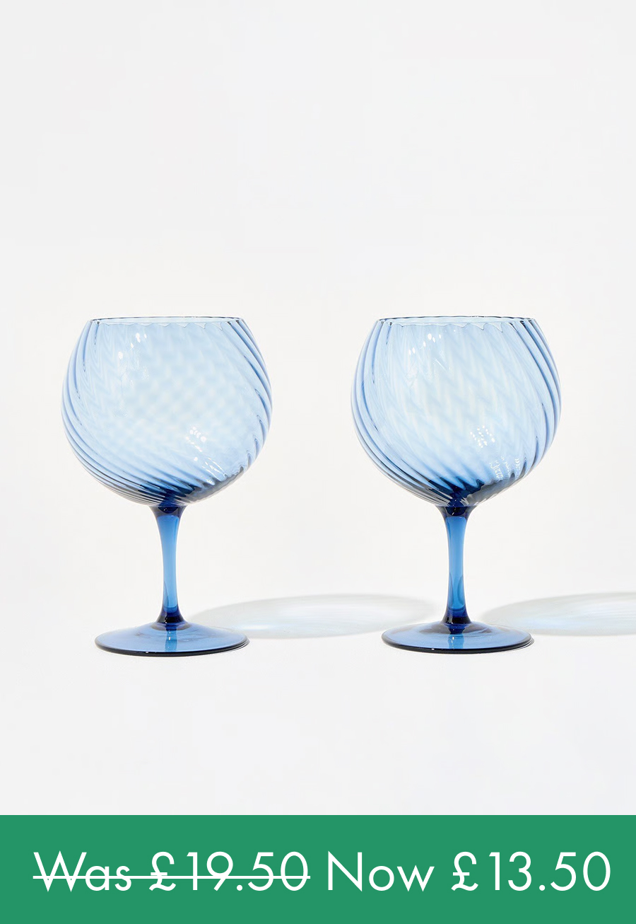 Ripple Blue Gin Glasses Set of Two